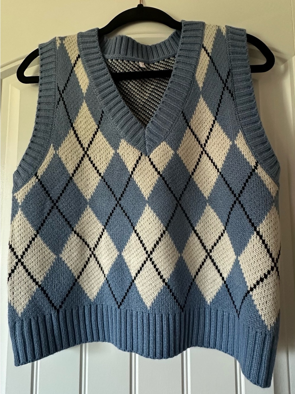 Blue Argyle V-Neck Sweater Vest